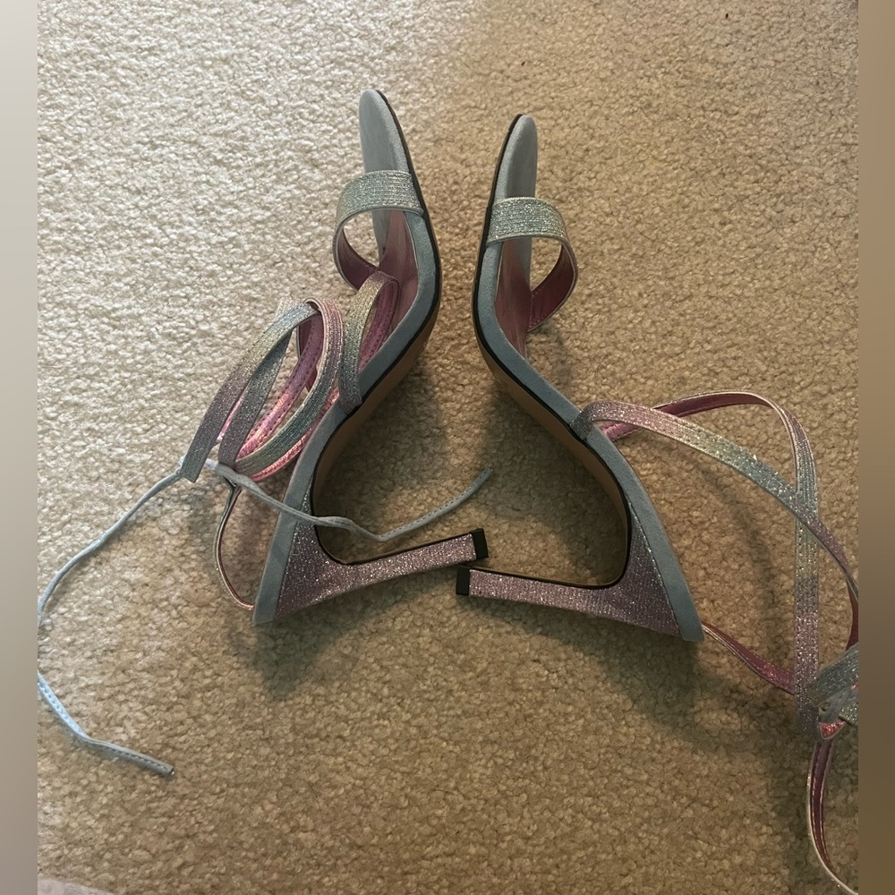 sparkly purple and blue heels